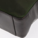 PRADA Hand Bag Nylon Khaki Silver Auth ti3624-13