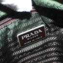 PRADA Hand Bag Nylon Khaki Silver Auth ti3624-16