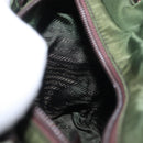 PRADA Hand Bag Nylon Khaki Silver Auth ti3624-18