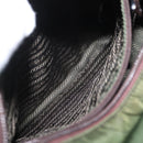 PRADA Hand Bag Nylon Khaki Silver Auth ti3624-21