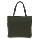 PRADA Hand Bag Nylon Khaki Silver Auth ti3624-3