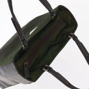 PRADA Hand Bag Nylon Khaki Silver Auth ti3624-6