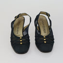 SAINT LAURENT LOUIS VUITTON Heel Sandals Canvas Suede 2 Set Black Auth ti3632-6