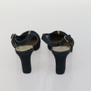 SAINT LAURENT LOUIS VUITTON Heel Sandals Canvas Suede 2 Set Black Auth ti3632-7