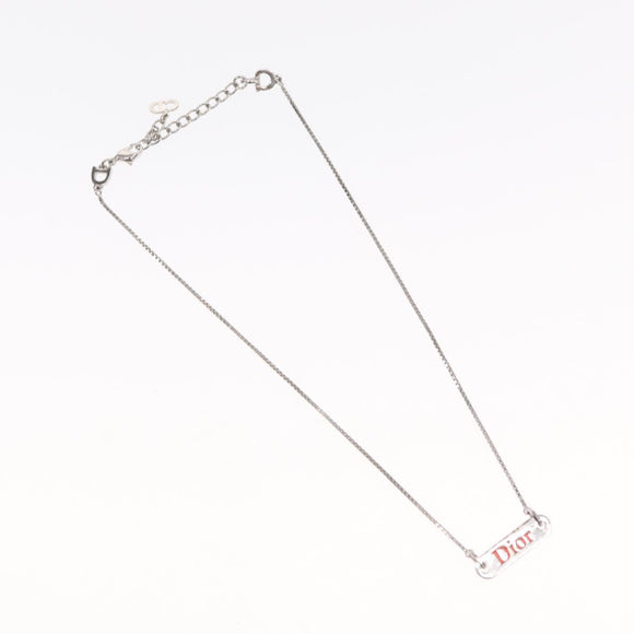 Christian Dior Choker metal Silver Auth ti3633
