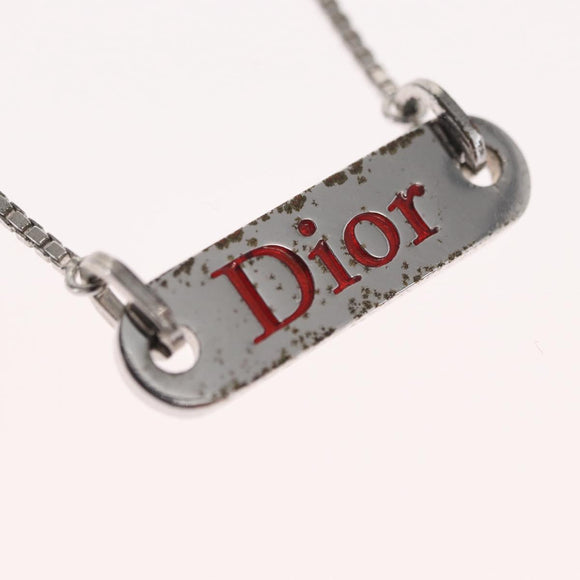 Christian Dior Choker metal Silver Auth ti3633