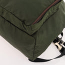 PRADA Backpack Nylon Green Silver Auth ti3636-12