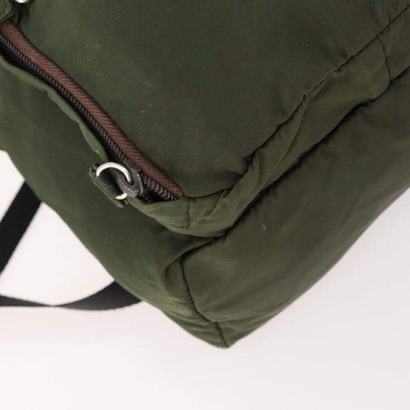 PRADA Backpack Nylon Green Silver Auth ti3636