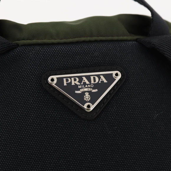 PRADA Backpack Nylon Green Silver Auth ti3636