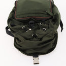 PRADA Backpack Nylon Green Silver Auth ti3636-19