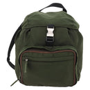 PRADA Backpack Nylon Green Silver Auth ti3636-2