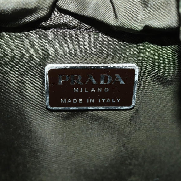 PRADA Backpack Nylon Green Silver Auth ti3636