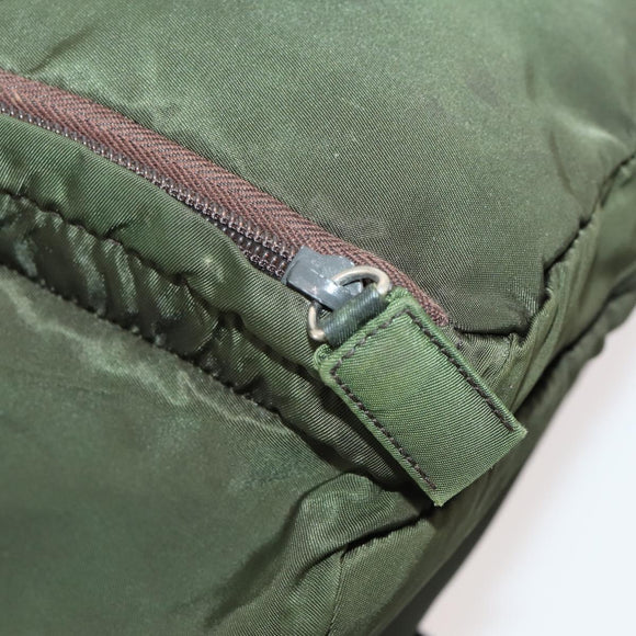 PRADA Backpack Nylon Green Silver Auth ti3636