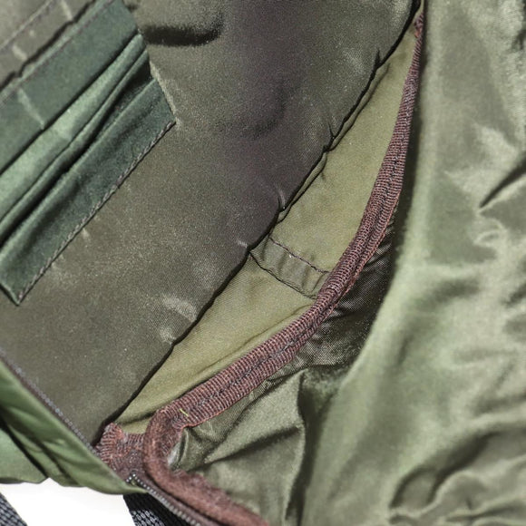 PRADA Backpack Nylon Green Silver Auth ti3636