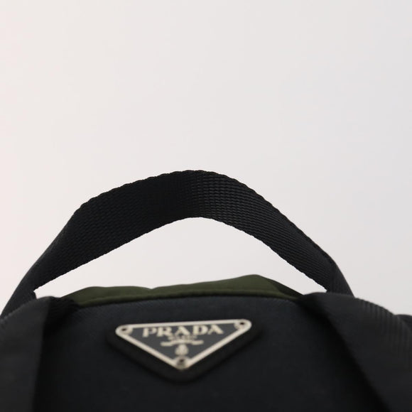 PRADA Backpack Nylon Green Silver Auth ti3636
