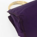 PRADA Hand Bag Nylon Purple Gold Auth ti3637-14