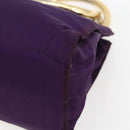 PRADA Hand Bag Nylon Purple Gold Auth ti3637-15