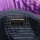 PRADA Hand Bag Nylon Purple Gold Auth ti3637-17