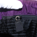 PRADA Hand Bag Nylon Purple Gold Auth ti3637-20