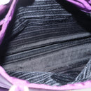 PRADA Hand Bag Nylon Purple Gold Auth ti3637-22