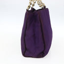 PRADA Hand Bag Nylon Purple Gold Auth ti3637-3