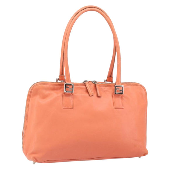 FENDI Hand Bag Leather Pink Silver Auth ti3638