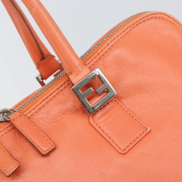 FENDI Hand Bag Leather Pink Silver Auth ti3638