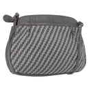 FENDI Shoulder Bag Leather Gray Auth ti3639-1
