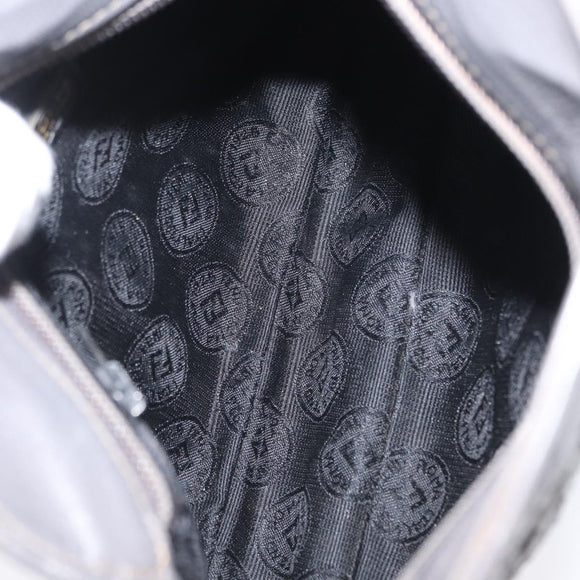 FENDI Shoulder Bag Leather Gray Auth ti3639