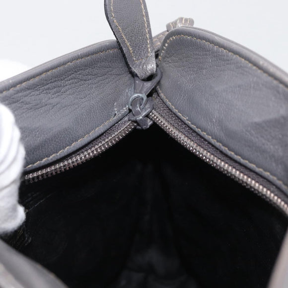 FENDI Shoulder Bag Leather Gray Auth ti3639
