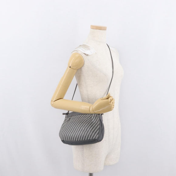 FENDI Shoulder Bag Leather Gray Auth ti3639