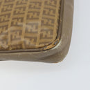 FENDI Zucchino Canvas Clutch Bag PVC Brown Auth ti3641-16