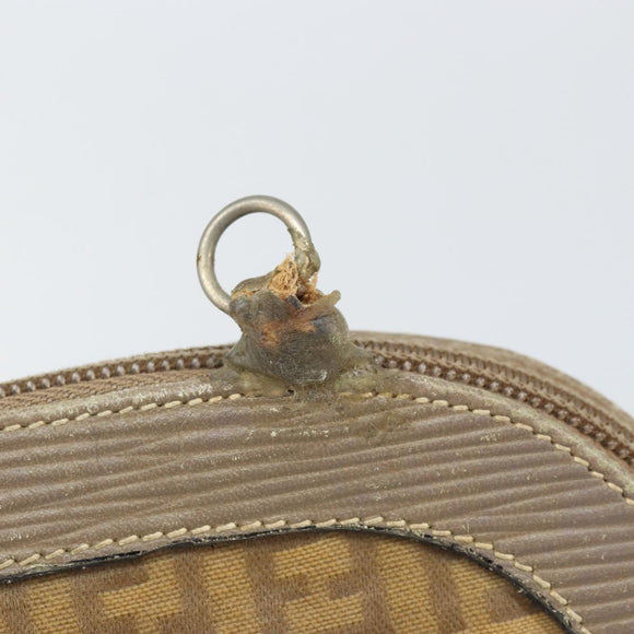 FENDI Zucchino Canvas Clutch Bag PVC Brown Auth ti3641