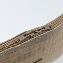 FENDI Zucchino Canvas Clutch Bag PVC Brown Auth ti3641-9