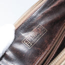 FENDI Zucchino Canvas Clutch Bag PVC Brown Auth ti3641-10