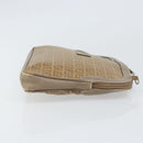 FENDI Zucchino Canvas Clutch Bag PVC Brown Auth ti3641-3