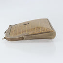FENDI Zucchino Canvas Clutch Bag PVC Brown Auth ti3641-4