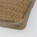 FENDI Zucchino Canvas Clutch Bag PVC Brown Auth ti3641-7