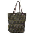 FENDI Zucca Canvas Handtasche Schwarz Braun Auth ti3643-1