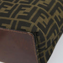 FENDI Zucca Canvas Handtasche Schwarz Braun Auth ti3643-14