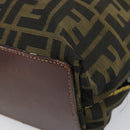 FENDI Zucca Canvas Handtasche Schwarz Braun Auth ti3643-16