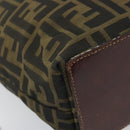 FENDI Zucca Canvas Handtasche Schwarz Braun Auth ti3643-10