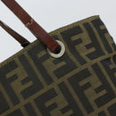 FENDI Zucca Canvas Handtasche Schwarz Braun Auth ti3643-17