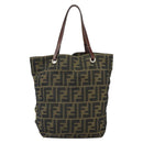 FENDI Zucca Canvas Handtasche Schwarz Braun Auth ti3643-13