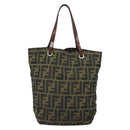 FENDI Zucca Canvas Handtasche Schwarz Braun Auth ti3643-2