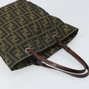FENDI Zucca Canvas Handtasche Schwarz Braun Auth ti3643-7
