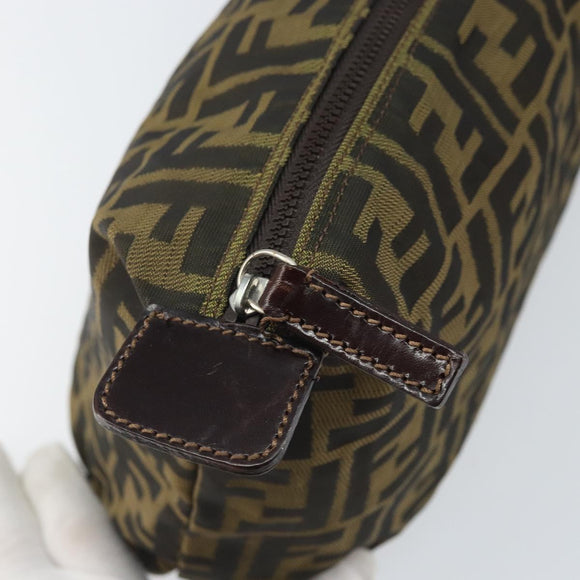FENDI Zucca Canvas Etui Zwart Bruin Auth ti3644