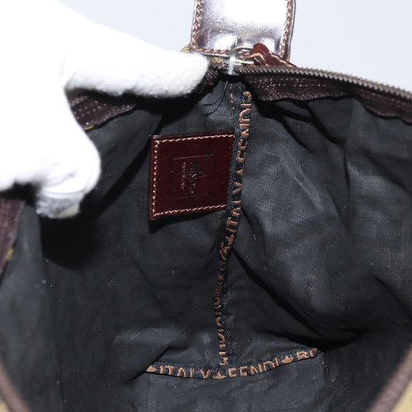FENDI Zucca Canvas Etui Zwart Bruin Auth ti3644