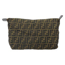 FENDI Zucca Canvas Etui Zwart Bruin Auth ti3644-13