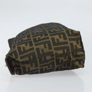FENDI Zucca Canvas Etui Zwart Bruin Auth ti3644-4